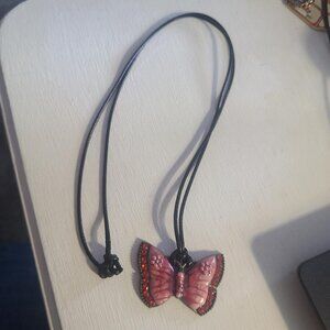 Pink Butterfly Bling Mariposa Necklace Choker